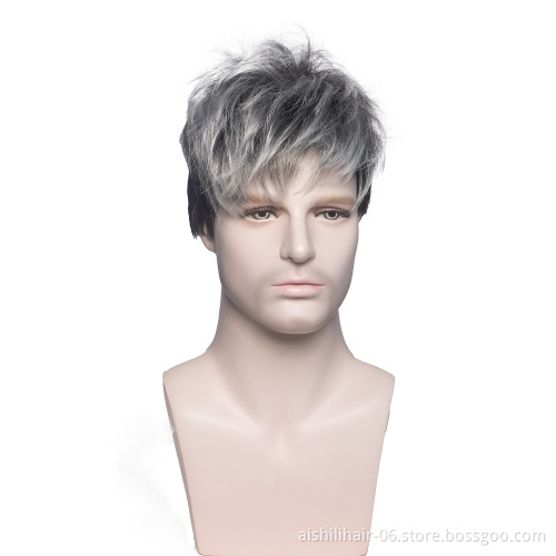 Wholesale price short wig man synthetic wig for men